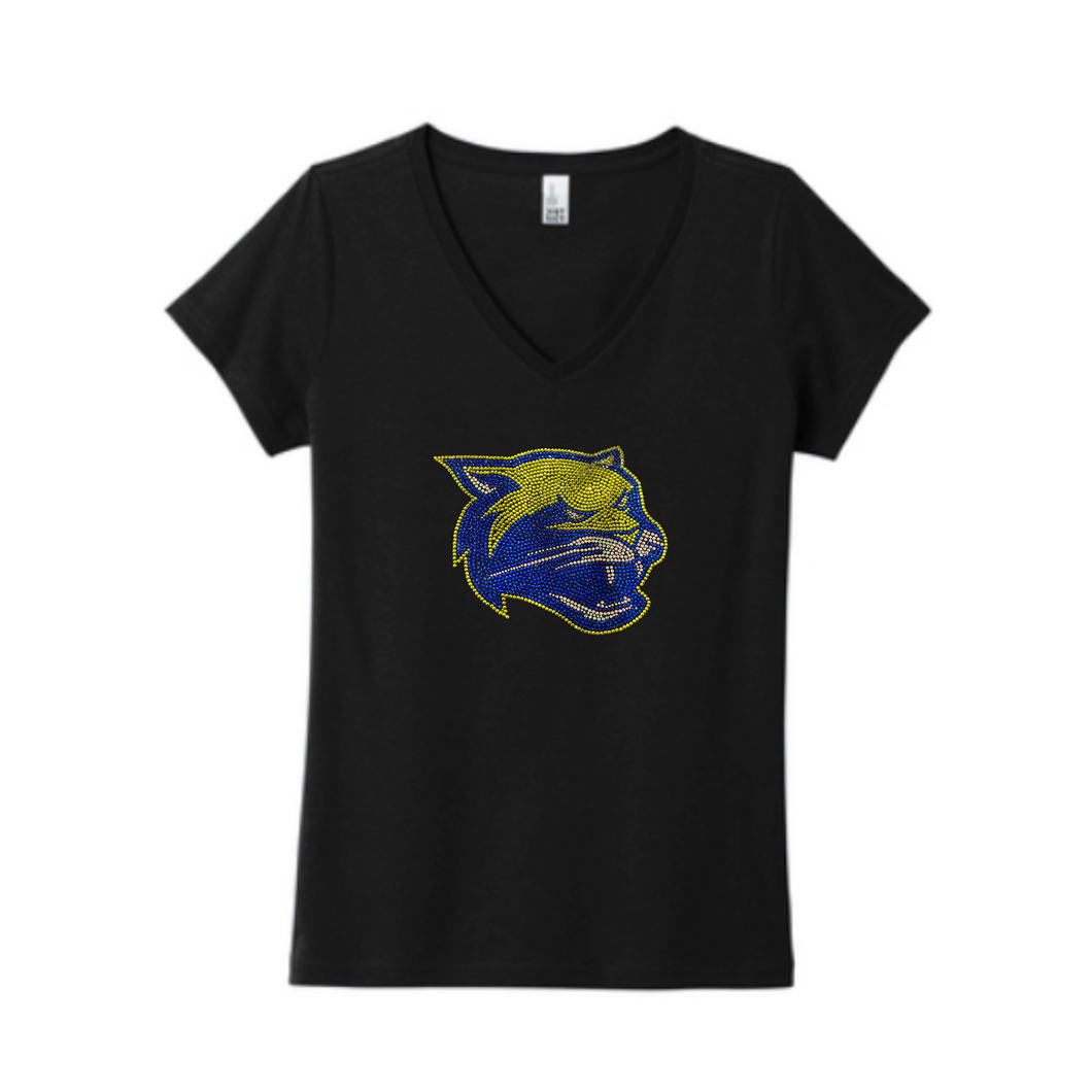 District ® Women’s Very Important Tee ® V-Neck w/Rhinestone Cougar