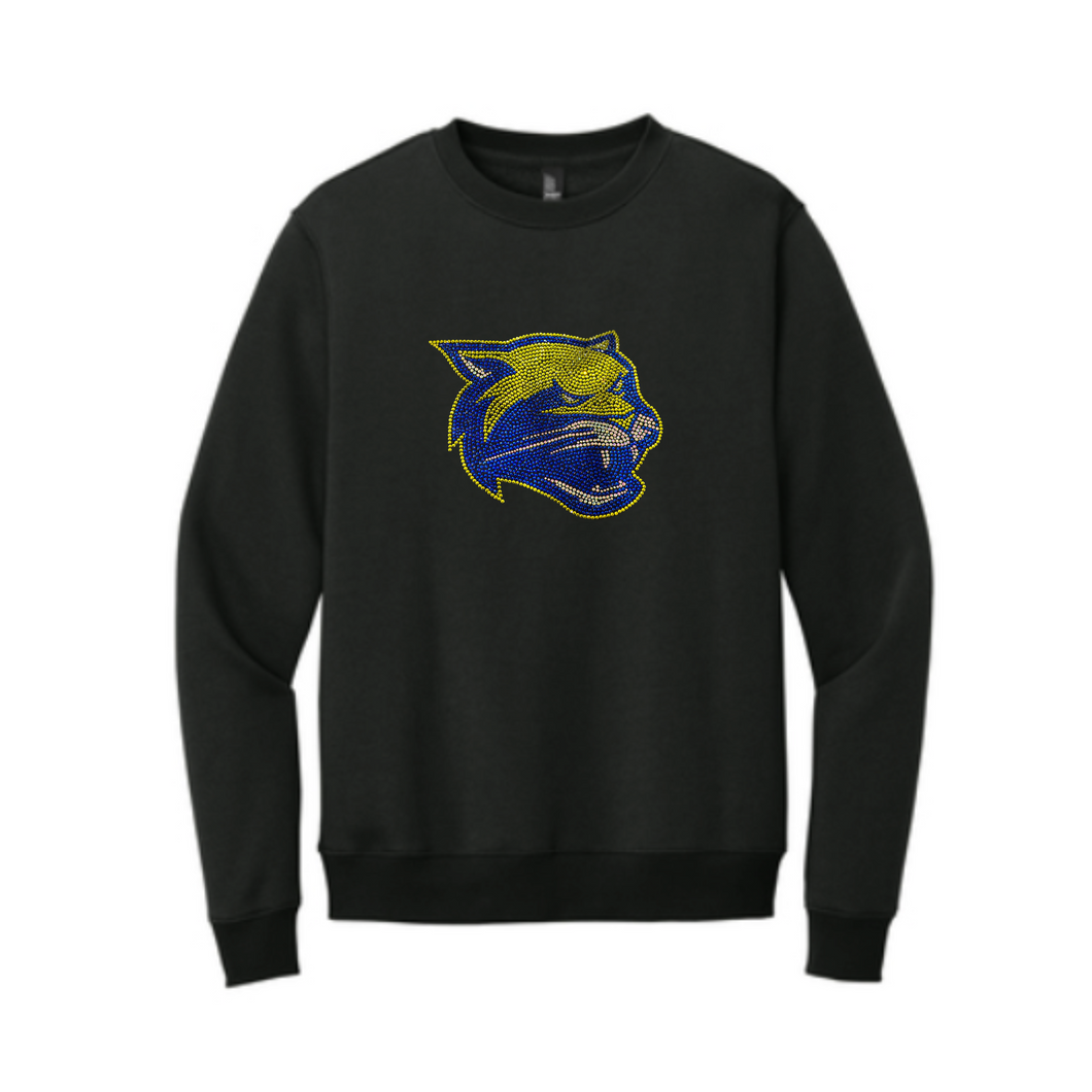 District® Perfect Weight® Fleece Crew w/Rhinestone Cougar