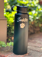 Load image into Gallery viewer, Drinco 14 oz, 32 oz or 40 oz Stainless Steel Insulated Water Bottle engraved w/ Cougar head &amp; first or last name
