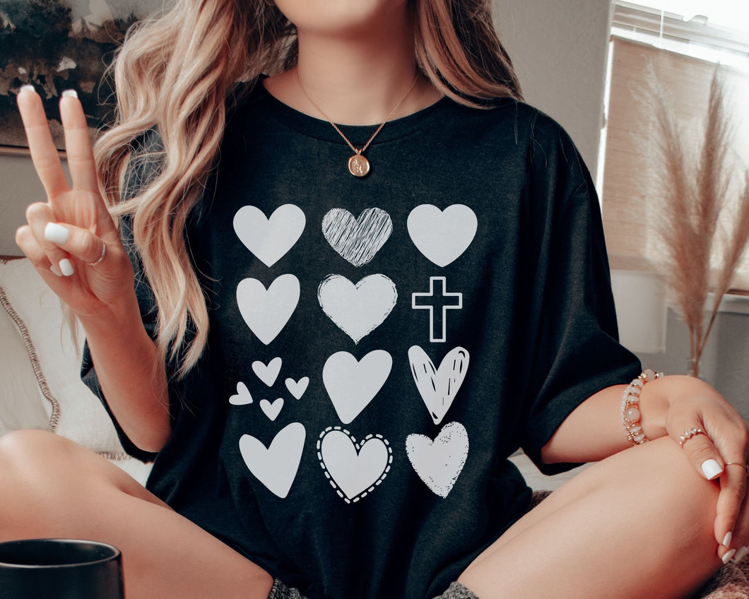Hearts and Cross - Short Sleeve